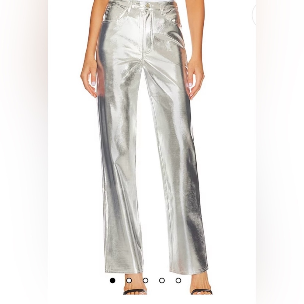 Metallic Silver WeWoreWhat Cowgirl Pants size 26 NWOT